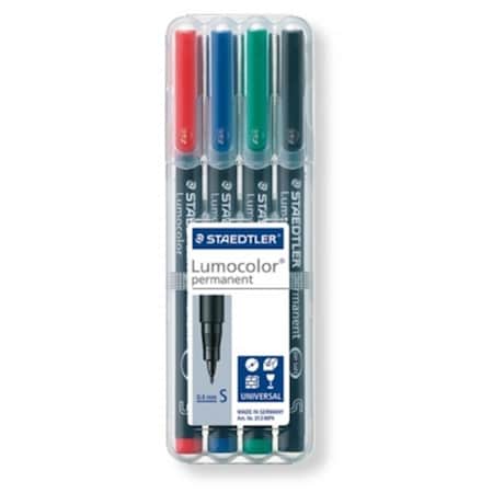 Staedtler Feinschreiber Universalstift Lumocolor Permanent, 4PK ST564931